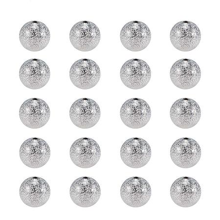 ARRICRAFT 20pcs 12mm Silver Color Brass Round Spacer Stardust Beads, hole: 1.8mm