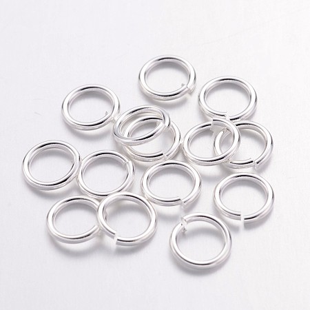Honeyhandy Silver Color Plated Brass Round Jump Ring Jewelry Findings Accessories, Cadmium Free & Lead Free, Open Jump Rings, 18 Gauge, 7x1mm, Inner Diameter: 5mm, about 80pcs/10g