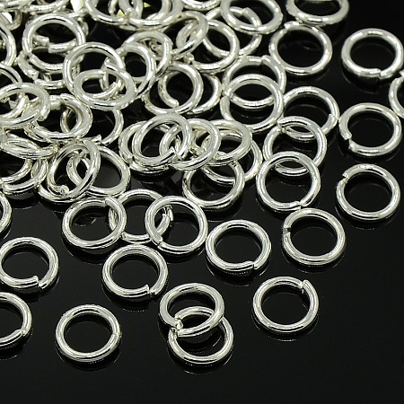 Honeyhandy Silver Color Plated Alloy Jump Rings Jewelry Findings, Open Jump Rings, 18 Gauge, 8x1mm, Inner Diameter: 6mm