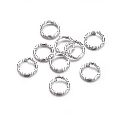 Honeyhandy 304 Stainless Steel Jump Rings, Open Jump Rings, Silver Color Plated, 20 Gauge, 6x0.8mm, Inner Diameter: 4.5mm