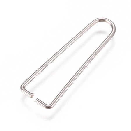 Honeyhandy 304 Stainless Steel Ice Pick Pinch Bails, Clips for Beads, Stainless Steel Color, 27x8x1mm, Pin: 1mm