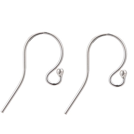 Honeyhandy 925 Sterling Silver Earring Hooks, Carved 925, Silver, 24x11x1.8mm, Pin: 0.7mm