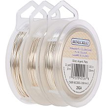 BENECREAT 3 Rolls 18-Gauge/20-Gauge/22-Gauge Tarnish Resistant Silver Coil Wire, 33-Feet/33-Feet/66-Feet