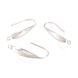 Honeyhandy 316 Surgical Stainless Steel Earring Hooks, Ear Wire, with Vertical Loop, Silver, 20x4.5x1mm, Hole: 1.2mm, pin: 0.8mm