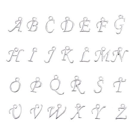 PandaHall Elite 223pcs Silver Plated Alloy A-Z Alphabet Charm Pendant Assorted Name Initial Alphabet Letter Charm for Jewelry Making