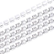 NBEADS 1 Bundle 10 Yards Silver Plated Crystal Rhinestone Diamante Chain DIY Arts Crafts Accessories Beads 2.3~2.4mm