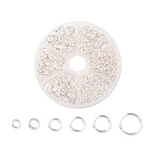 Honeyhandy 1 Box of Iron Jump Rings, Mixed Size, Open Jump Rings, Silver Color Plated, 18~21 Gauge, 4~10x0.7~1mm, Inner Diameter: 2.6~8mm, about 1600pcs/box, Packaging Box: 8x2cm