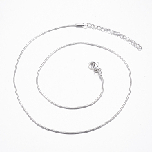 Honeyhandy 304 Stainless Steel Snake Chain Necklaces, with Lobster Claw Clasps, Silver Color Plated, 17.7 inch(45cm)