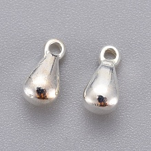 Honeyhandy 304 Stainless Steel Charms, Chain Extender Teardrop, Silver, 7.5x2.5x2.3mm, Hole: 1mm