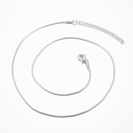 Honeyhandy 304 Stainless Steel Snake Chain Necklaces, with Lobster Claw Clasps, Silver Color Plated, 17.7 inch(45cm)