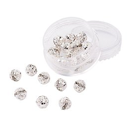 ARRICRAFT 1 Box 20 Pcs Round Brass Rhinestone Beads Grade A Spacers 8mm for Jewelry Bracelet Necklace DIY Making Crystal