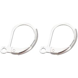 UNICRAFTALE 100pcs Stainless Steel Leverback Earring Findings Silver Color Earring Components Metal Leverback Earrings for Jewelry Earrings Making 15x10x1.5mm, Hole 1.2mm