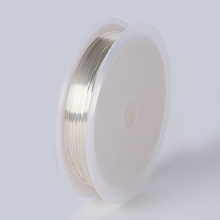 Honeyhandy Round Copper Wire for Jewelry Making, Long-Lasting Plated, Silver Color Plated, 26 Gauge, 0.4mm, about 32.8 Feet(10m)/roll, 10 rolls/group