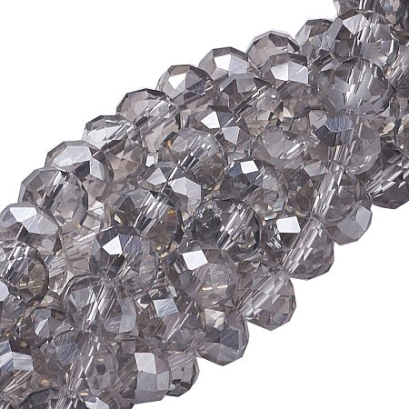 NBEADS 10 Strands Light Grey Electroplated Glass Beads for Jewelry Making