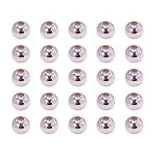 ARRICRAFT 100 Pcs Silver Iron Round Spacer Beads 8mm DIY Jewelry Beading Crafts