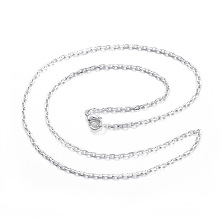 Honeyhandy 304 Stainless Steel Cable Chain Necklaces, with Lobster Claw Clasps, Silver Color Plated, 15.7 inch(40cm)