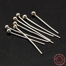 Honeyhandy 925 Sterling Silver Ball Head Pins, Silver, 20x1.5m, Pin: 0.5mm