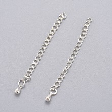 Honeyhandy 304 Stainless Steel Chain Extender, Soldered Chains, Silver, 55~63x3mm