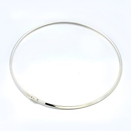 Honeyhandy Brass Choker Collar Necklace Making, Rigid Necklaces, Silver Color Plated, 13cm