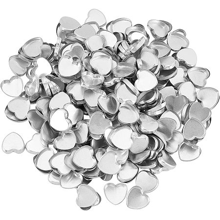 CHGCRAFT 300Pcs Empty Heart Metal Pans Size 19.5mm for Eyeshadow Palette Magnetic Makeup Palette Sliver