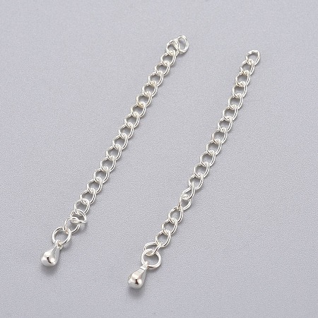 Honeyhandy 304 Stainless Steel Chain Extender, Soldered Chains, Silver, 55~63x3mm