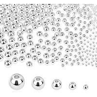 Pandahall Elite 5 Sizes Smooth Round Beads, 300pcs 14K Silver Filled Beads Little Round Beads Seamless Ball Beads Long-Lasting Spacers for Bracelet Necklace Jewelry DIY Crafts (2mm, 3mm, 4mm, 5mm, 6mm)