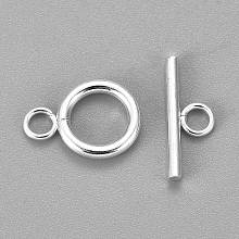 Honeyhandy 304 Stainless Steel Toggle Clasps, Silver, Ring: 16.5x12x2mm, Hole: 3mm, Bar: 18x7x2mm, Hole: 3mm