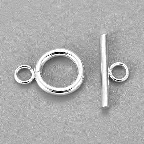 Honeyhandy 304 Stainless Steel Toggle Clasps, Silver, Ring: 16.5x12x2mm, Hole: 3mm, Bar: 18x7x2mm, Hole: 3mm