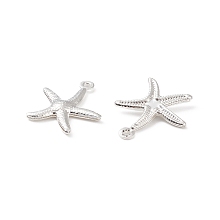 Honeyhandy 304 Stainless Steel Pendants, Starfish/Sea Stars, Silver, 17.5x15.5x2mm, Hole: 1mm