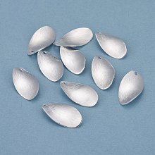 Honeyhandy Brass Charms, Oval, 925 Sterling Silver Plated, 18x9x1mm, Hole: 1.2mm