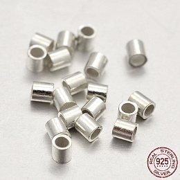 Honeyhandy 925 Sterling Silver Column Bead Spacers, Silver, 1.5x1.5mm, Hole: 0.5mm, about 820pcs/10g