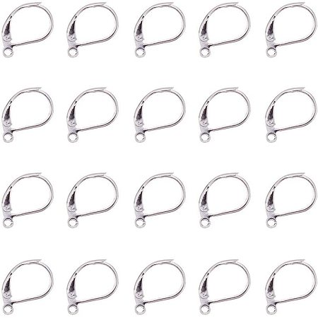 NBEADS 50 Pcs 304 Stainless Steel Leverback Earring Findings with