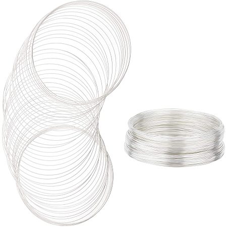 BENECREAT 250 Loop Jewelry Wire Silver Memory Beading Wire Bangle Bracelet Wire for Wire Wrap DIY Jewelry Making (22 Gauge, 115mm)
