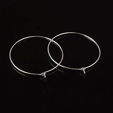 ARRICRAFT About 50 Pieces 35mm Silver Plated Brass Wine Glass Charm Rings  Earring Beading Hoop Party Favor 