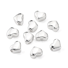 Honeyhandy 304 Stainless Steel Beads, Heart, Silver, 9x10x6mm, Hole: 1.5mm