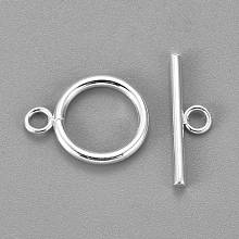 Honeyhandy 304 Stainless Steel Toggle Clasps, Silver, Ring: 21x16x2mm, hole: 3mm, Bar: 23x7x2mm, Hole: 3mm