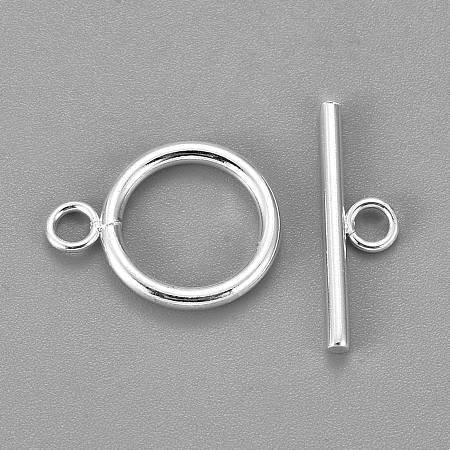 Honeyhandy 304 Stainless Steel Toggle Clasps, Silver, Ring: 21x16x2mm, hole: 3mm, Bar: 23x7x2mm, Hole: 3mm