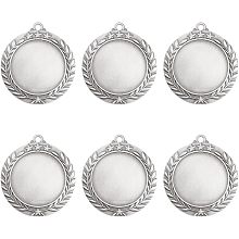 FINGERINSPIRE 6pcs Blank Award Medals 1.71inch Silver Medals Group Flat Round Silver Medals Award Gift Make Your Own Medals Alloy Medals Pendant Cabochons Settings for Competitions Sports Meeting