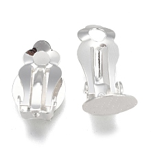 Honeyhandy 304 Stainless Steel Clip-on Earring Findings, with Round Flat Pad, Flat Round, Silver, Tray: 9.8mm, 16x10x7mm