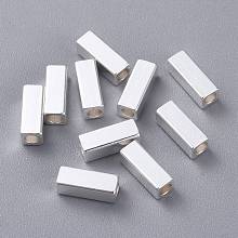 Honeyhandy 201 Stainless Steel Beads, Rectangle, Silver, 8x3x3mm, Hole: 2mm