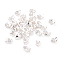 Honeyhandy 925 Sterling Silver Beads, Nuggets, Silver, 4x3x2mm, Hole: 1.2mm, about 87Pcs/10g