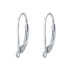 Honeyhandy 925 Sterling Silver Hoop Earrings, Leverback Earrings, Silver, 16x9x1.5mm, Hole: 1mm, Pin: 0.8mm