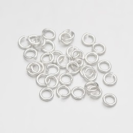 Honeyhandy Brass Open Jump Rings, Silver Color Plated, 18 Gauge, 8x1mm, Inner Diameter: 6mm, about 3400pcs/500g