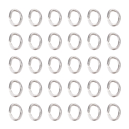 Honeyhandy Brass Jump Rings, Oval, Silver, 22 Gauge, 4x3x0.6mm