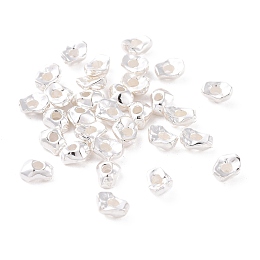 Honeyhandy 925 Sterling Silver Beads, Nuggets, Silver, 4x3x2mm, Hole: 1.2mm, about 87Pcs/10g