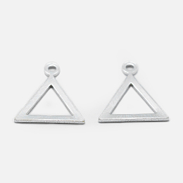 Honeyhandy 925 Sterling Silver Charms, Triangle, Silver, 11x10x0.5mm, Hole: 1mm