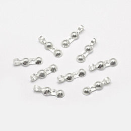 Honeyhandy 925 Sterling Silver Bead Tips, Silver, 12x3.5mm, Hole: 2mm