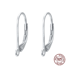 Honeyhandy 925 Sterling Silver Hoop Earrings, Leverback Earrings, Silver, 16x9x1.5mm, Hole: 1mm, Pin: 0.8mm