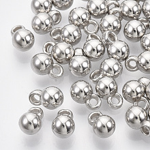 Honeyhandy CCB Plastic Charms, for DIY Jewelry Making, Round, Silver, 7~8x5x5mm, Hole: 1.4mm, about 6800pcs/500g