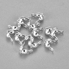 Honeyhandy 304 Stainless Steel Bead Tips, Calotte Ends, Clamshell Knot Cover, Silver, 7.5x4x3.5mm, Hole: 1.2mm, Inner Diameter: 3.5mm